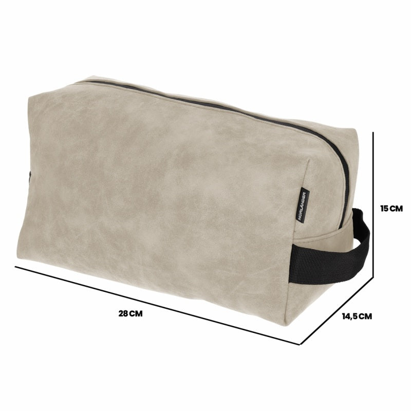 NORLÄNDER Nubuck Toilettas Taupe