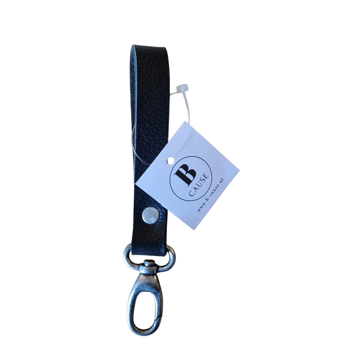 Sleutelhanger leer base zwart