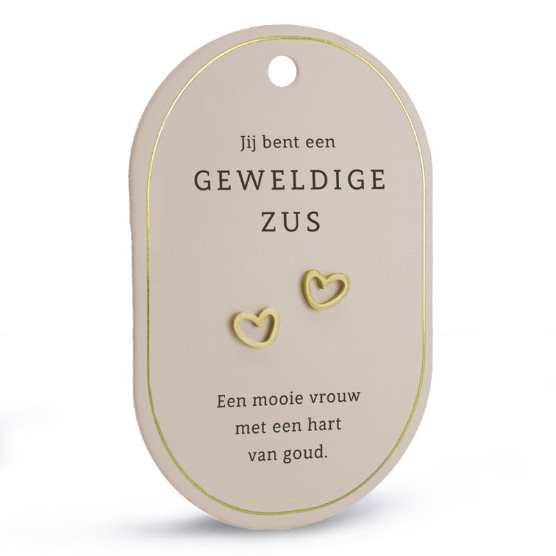 Oorbellen met een boodschap: Jij bent een geweldige zus