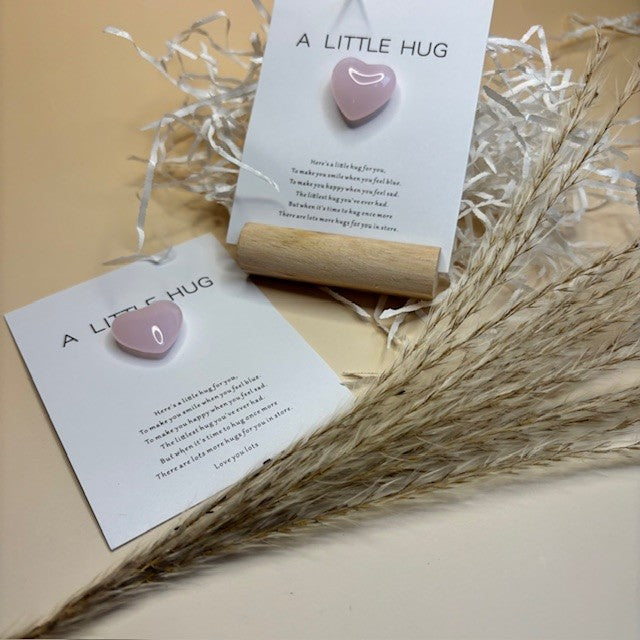 Kaart met Rozenkwarts Hart – A little hug