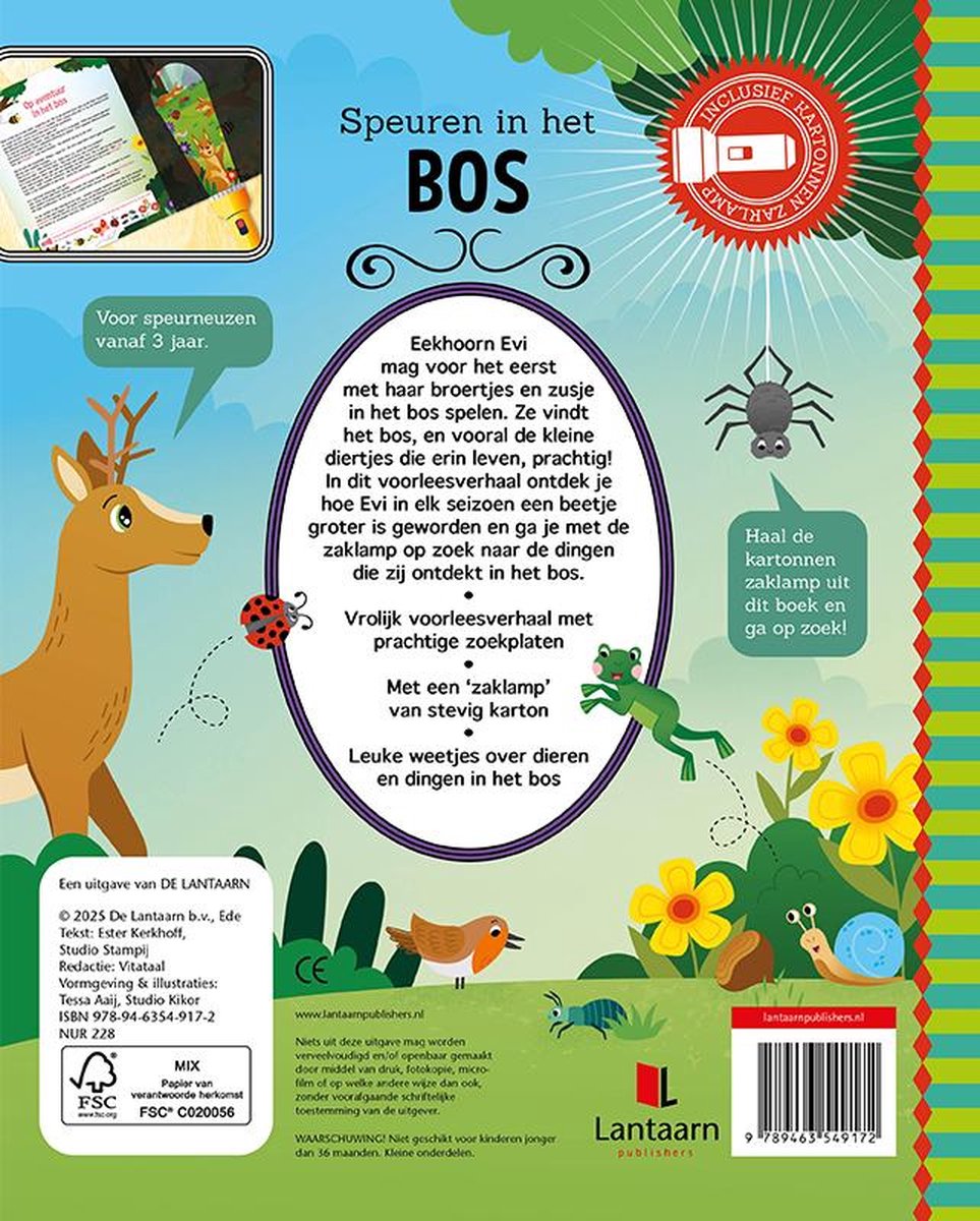 Kinderboek: speuren in het bos