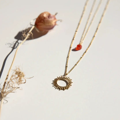 Ketting zon oranje – You are beautiful - Vinoos  - Handgemaakt
