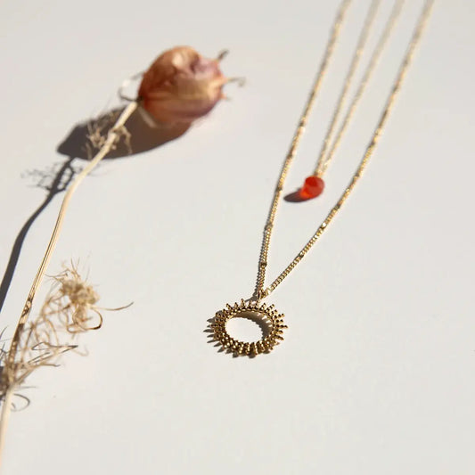 Ketting zon oranje – You are beautiful - Vinoos  - Handgemaakt