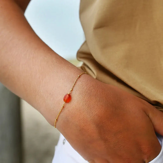 Armband oranje - You inspire me - Vinoos - Handgemaakt