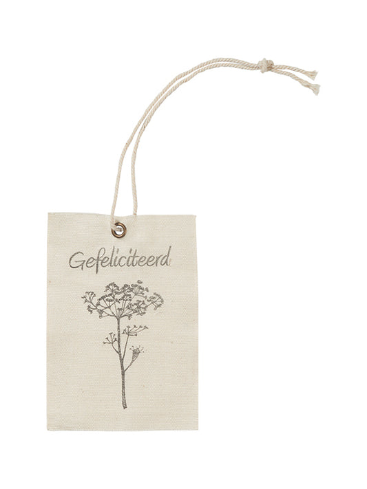 Label stof Gefeliciteerd