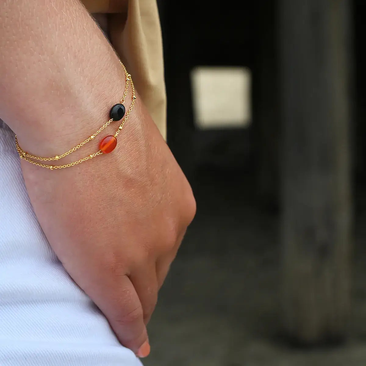 Armband zwart - Time tot shine - Vinoos - Handgemaakt