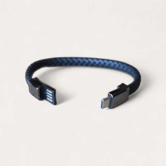 Multifunctionele Armband met USB-C Oplaadkabel - zwart