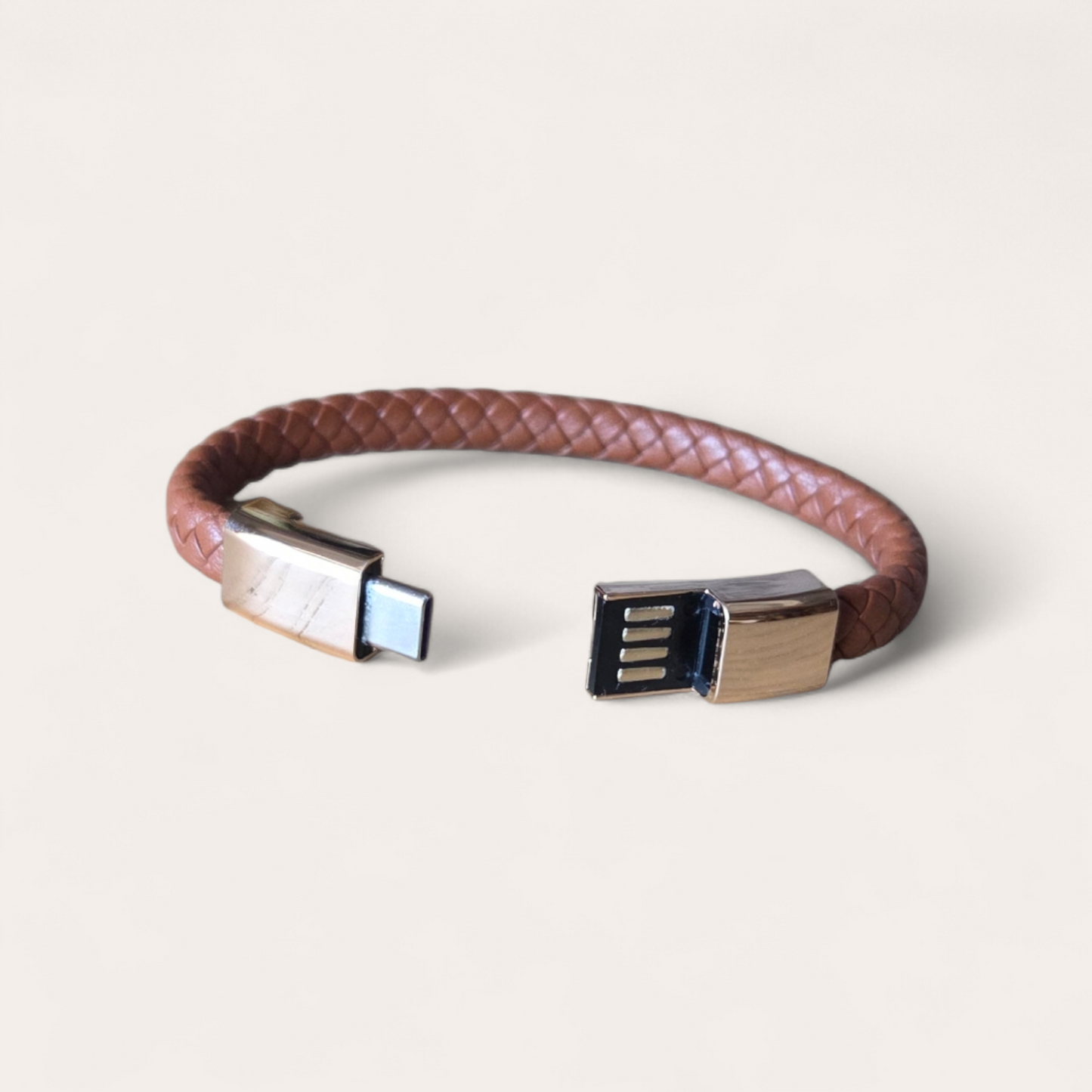 Multifunctionele Armband met USB-C Oplaadkabel - Bruin