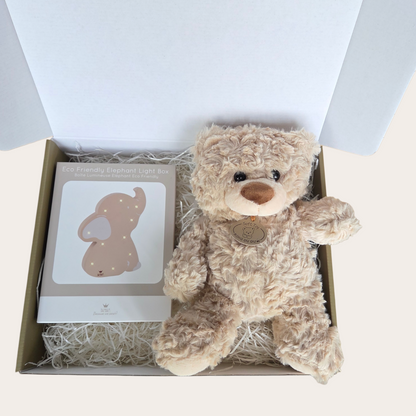 Droom Zacht – Baby Cadeaubox met Nachtlampje & Knuffel