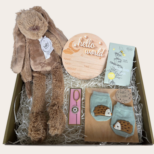Hello Little One – Baby Cadeaubox met Muziek Konijn & Herinneringen