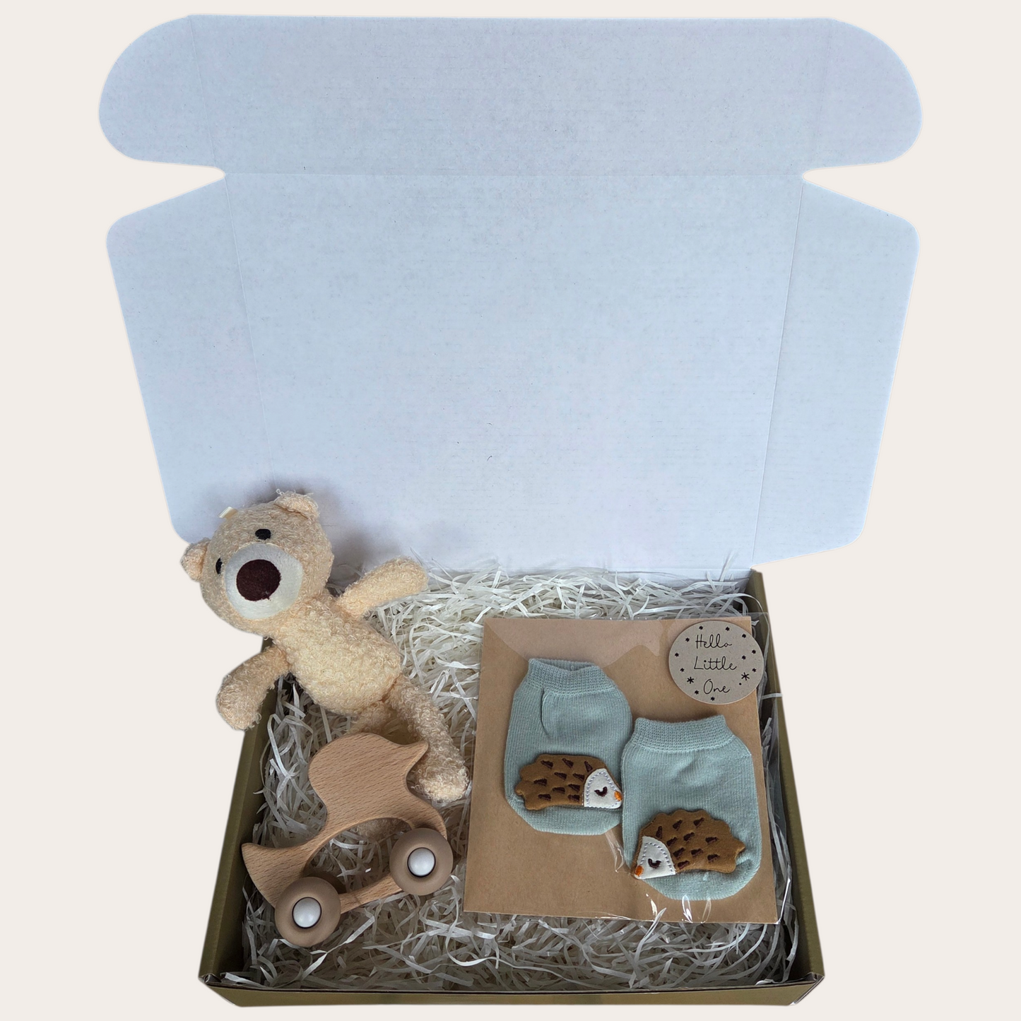 Lief & Speels – Baby Cadeaubox met Berenknuffel en Egel Sokjes