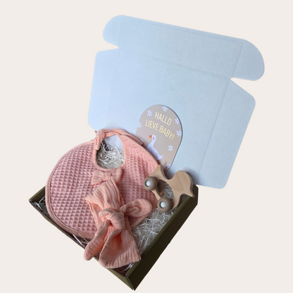 Welkom Lief Meisje – Roze Baby Cadeaubox