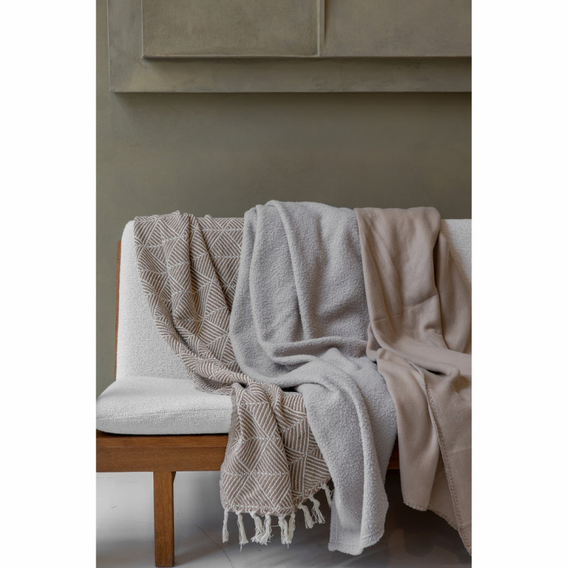 JENS Living Basic Recycled Cotton Plaid Beige