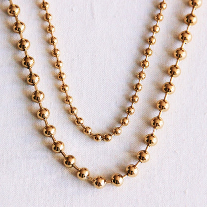 Grove dubbele ballchain ketting
