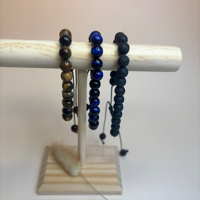 Armband natuursteen blauwe tijgeroog kraal