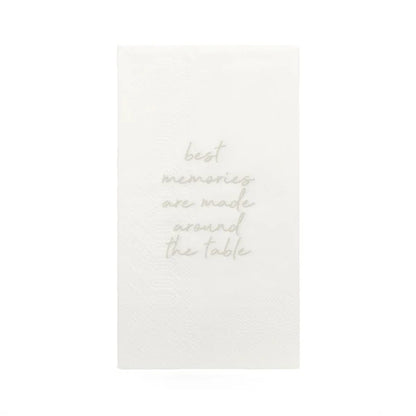 LEEFF servetten met de tekst: Best memories are made around the table