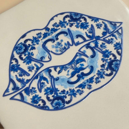 Tegel: Delftsblauw lippen