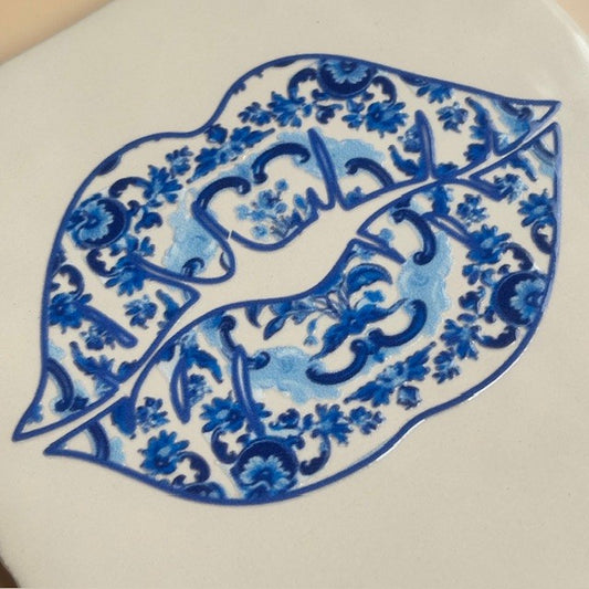 Tegel: Delftsblauw lippen