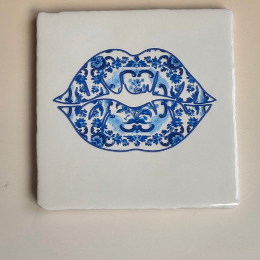 Tegel: Delftsblauw lippen