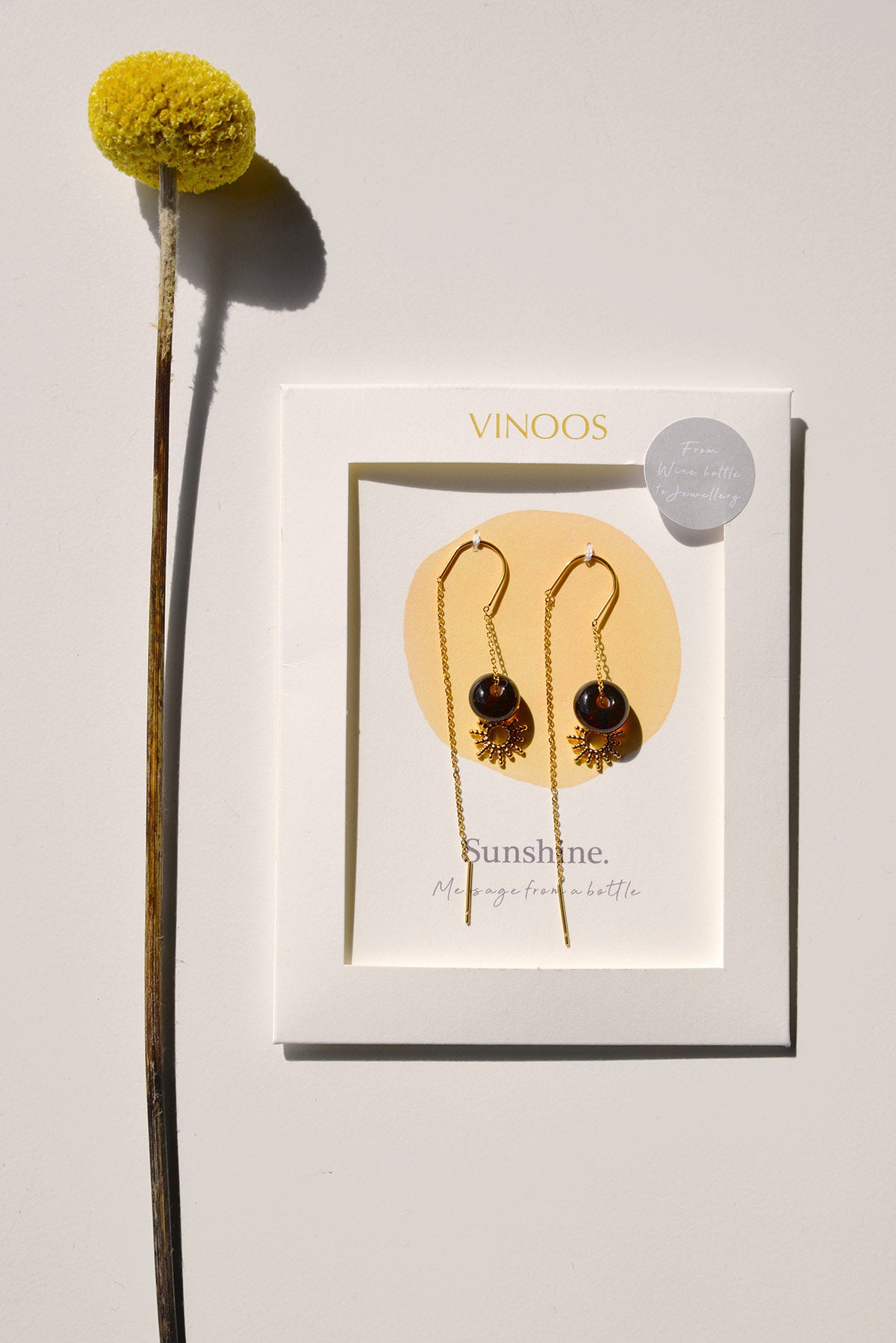 Oorbellen Goudbruin-Sunshine - Vinoos - Handgemaakt