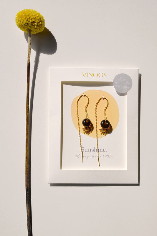 Oorbellen Goudbruin-Sunshine - Vinoos - Handgemaakt