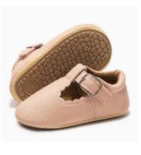 Zacht roze baby flat schoentjes