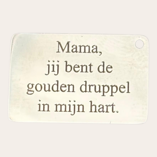 RVS zilveren ketting envelop Mama – Met tekst.