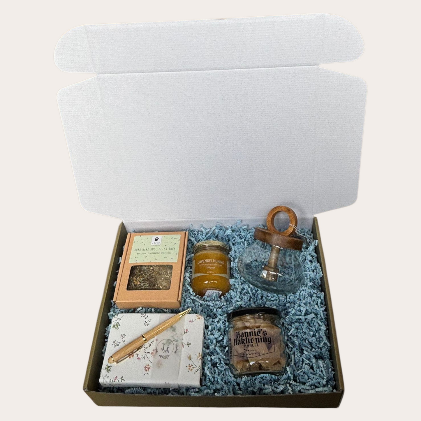 Word snel beter – Beterschaps cadeaubox voor haar met thee en lavendel honing