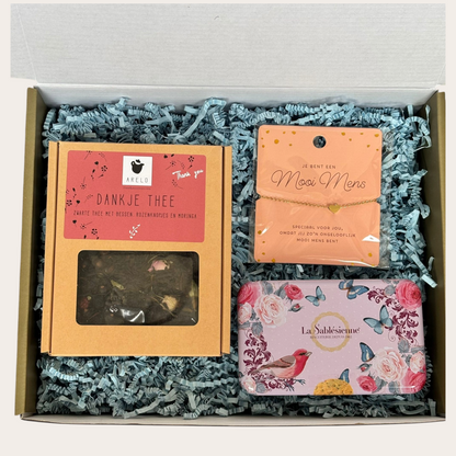 Bedankt Mooi Mens – Cadeaubox met Thee & Armband