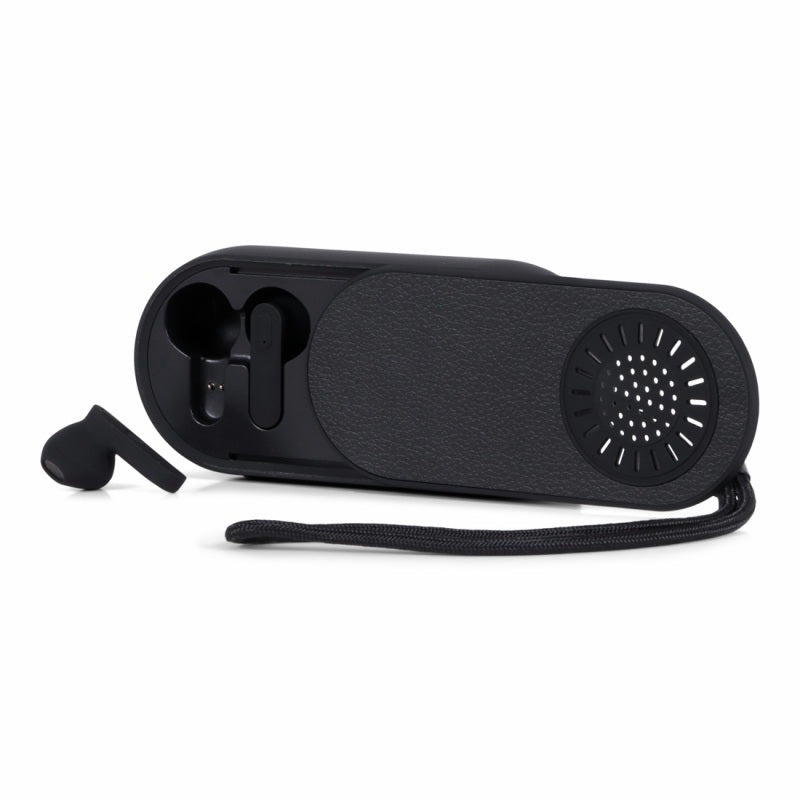 BRAINZ 2-in-1 Earbuds & Speaker Zwart