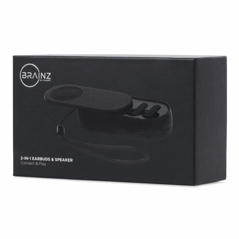 BRAINZ 2-in-1 Earbuds & Speaker Zwart