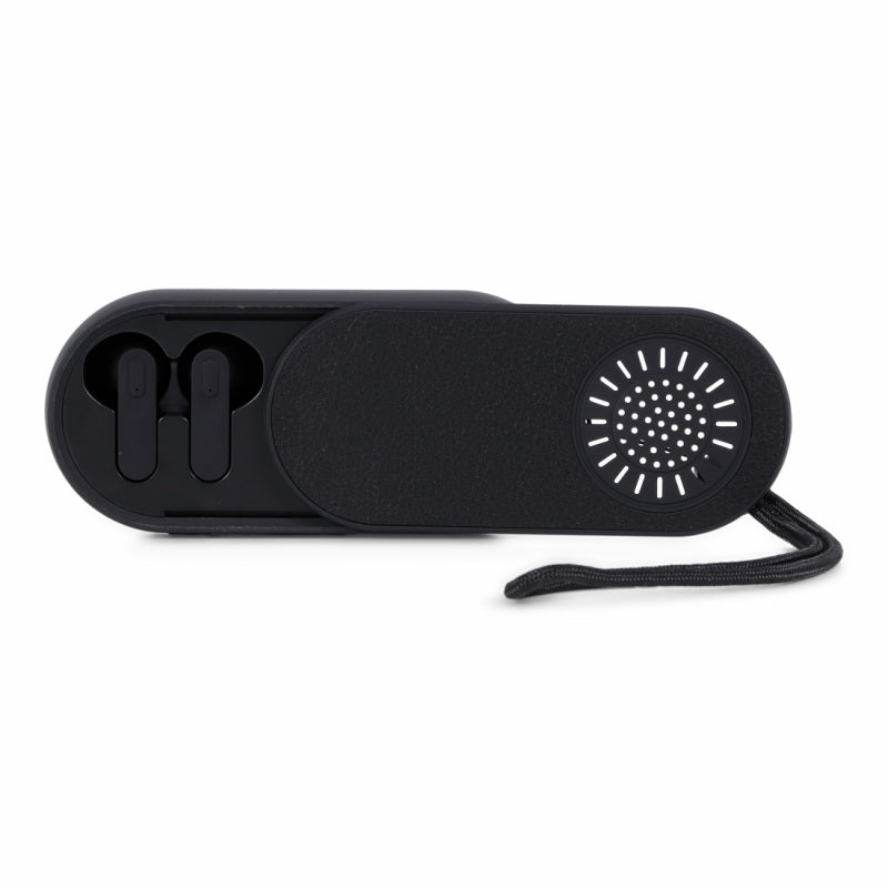 BRAINZ 2-in-1 Earbuds & Speaker Zwart
