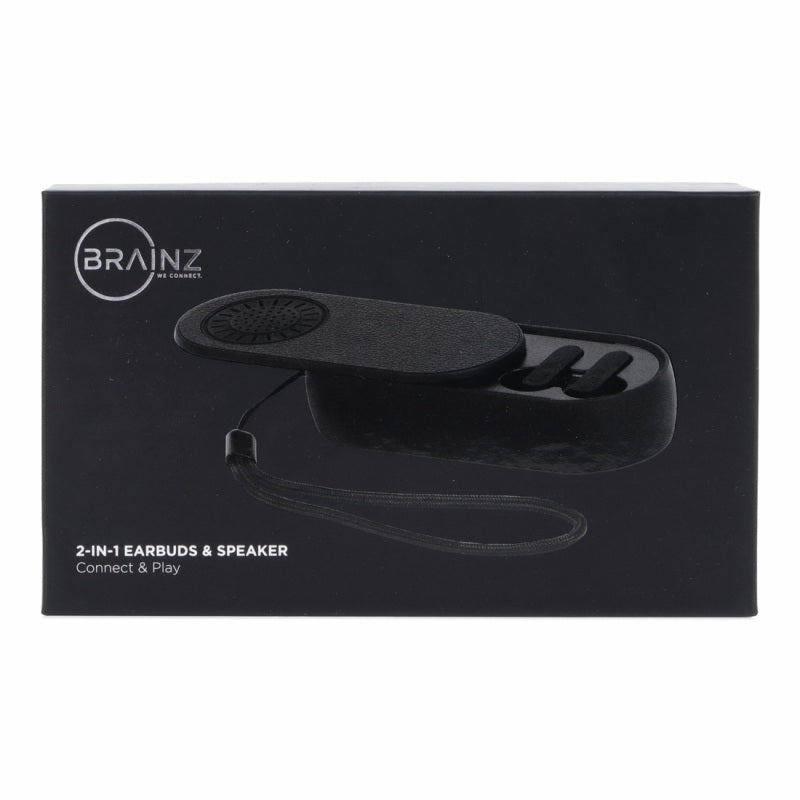 BRAINZ 2-in-1 Earbuds & Speaker Zwart