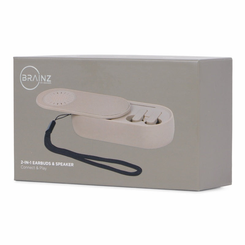 BRAINZ 2-in-1 Earbuds & Speaker Taupe