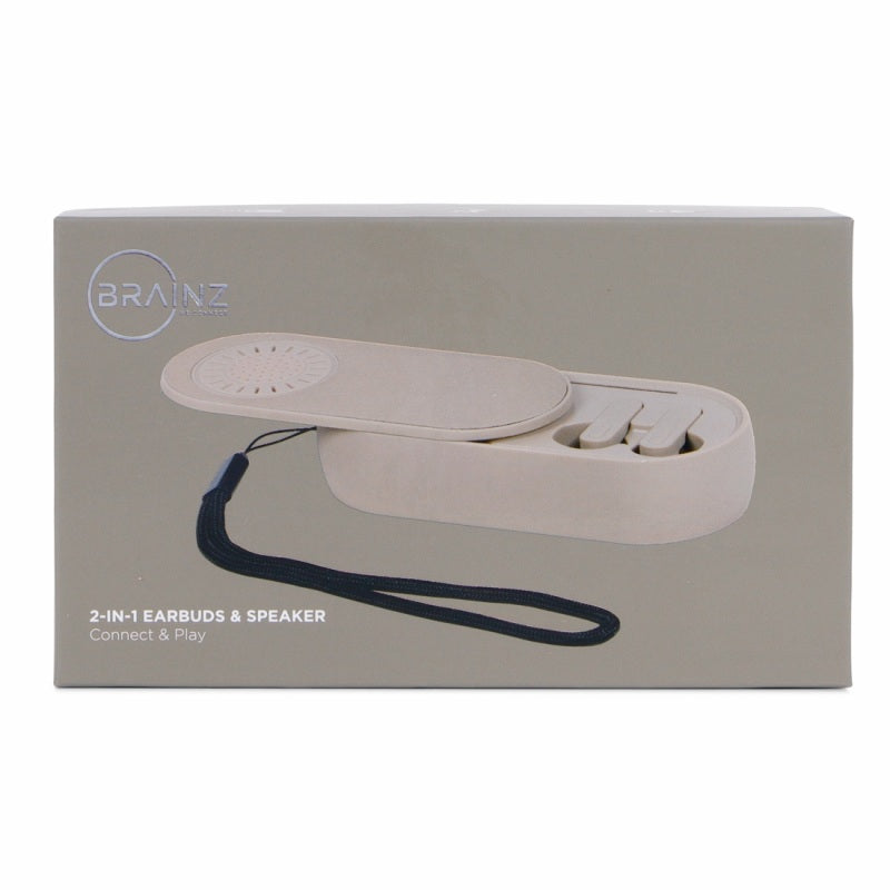 BRAINZ 2-in-1 Earbuds & Speaker Taupe