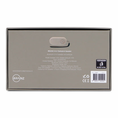BRAINZ 2-in-1 Earbuds & Speaker Taupe