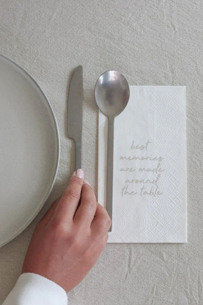 LEEFF servetten met de tekst: Best memories are made around the table