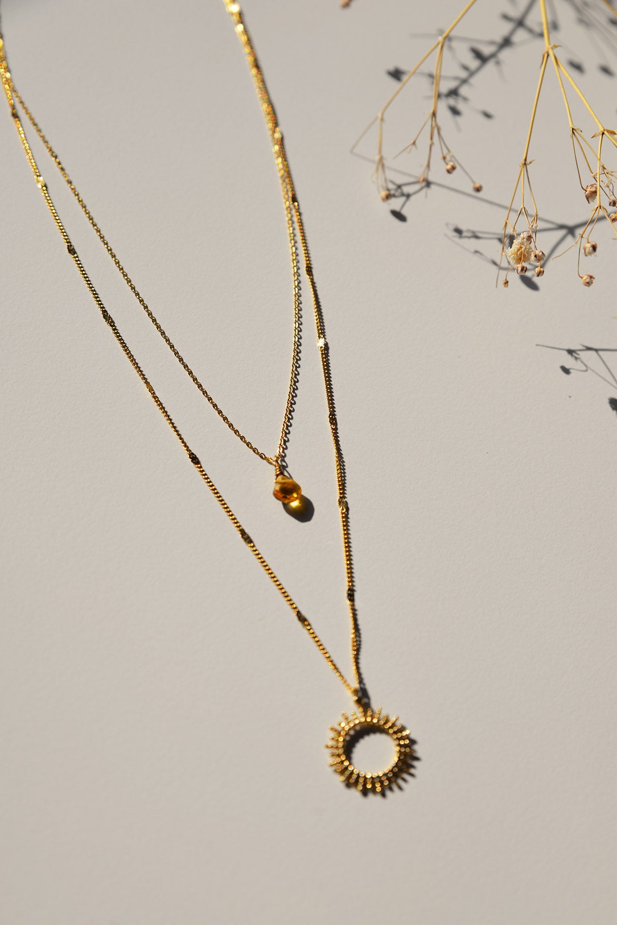Ketting zon geel - Happy together - Vinoos- Handgemaakt