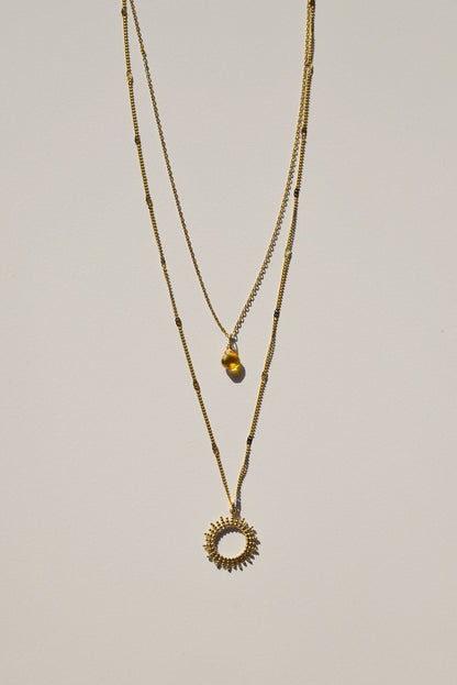 Ketting zon geel - Happy together - Vinoos- Handgemaakt