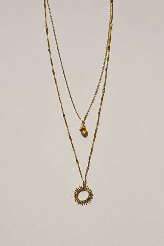 Ketting zon geel - Happy together - Vinoos- Handgemaakt