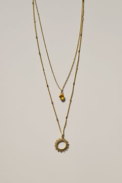 Ketting zon geel - Happy together - Vinoos- Handgemaakt