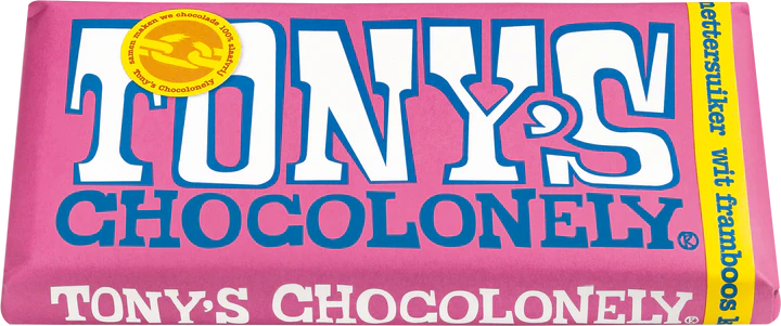 Witte chocolade framboos knettersuiker, 180gr
