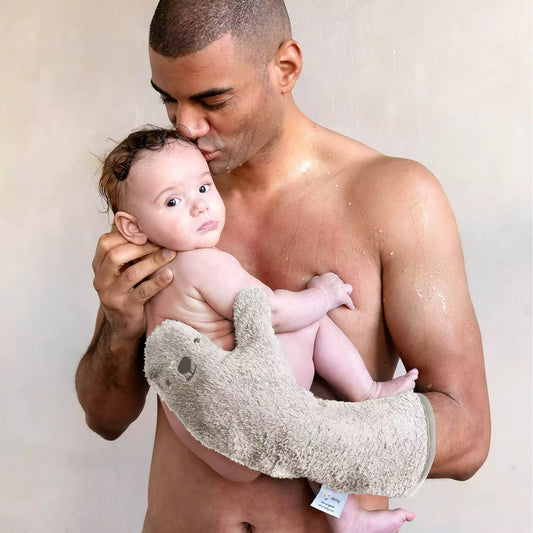 Baby douche handschoen: Vanille