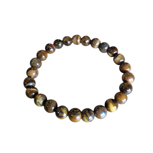 Elastieken tijgeroog armband heren