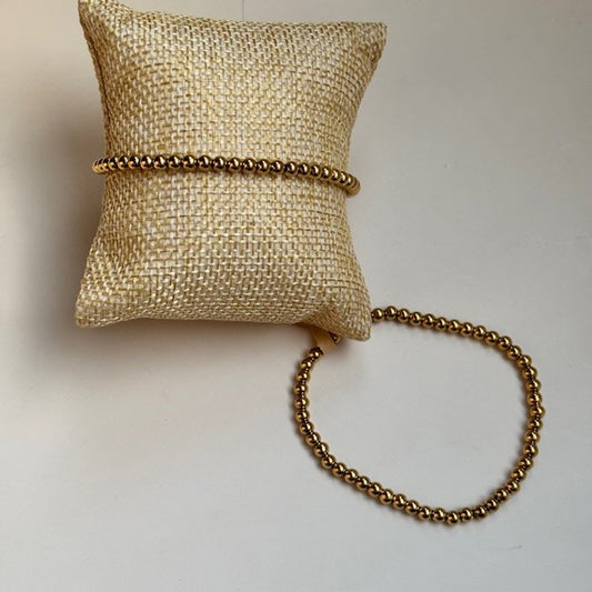 Gouden kralen armband "RVS"