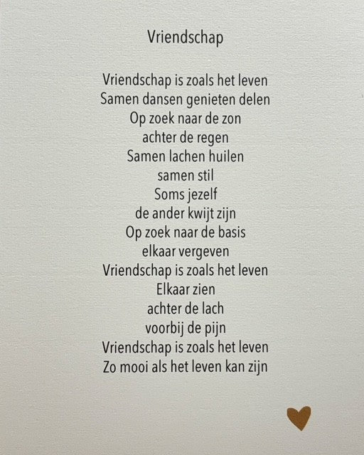 Hartgedichtje: Vriendschap