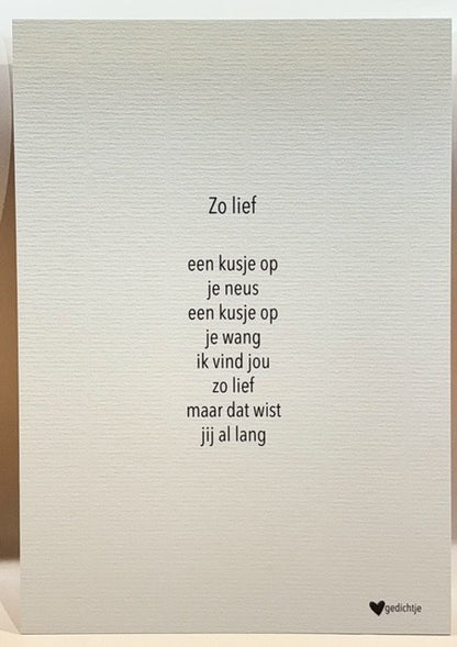 Hartgedichtje: Zo lief