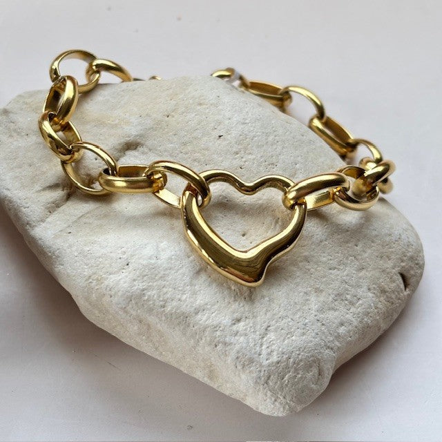 RVS Schakelarmband Mack met Open Hart
