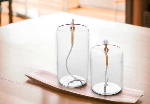 Olielamp cilinder 7,5 x 10cm helder