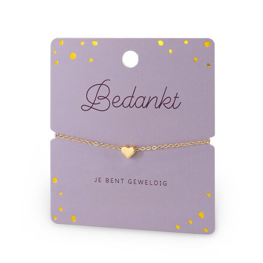 Armband met een boodschap: Bedankt, je bent geweldig.